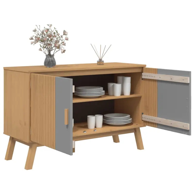 Houten dressoir met massief grenenhout en Scandinavisch design - Dressoirs & buffetkasten