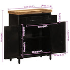 Houten dressoir met massief mangohout en stevig tafelblad - 55 x 30 x 71 cm / 1 - Dressoirs & buffetkasten