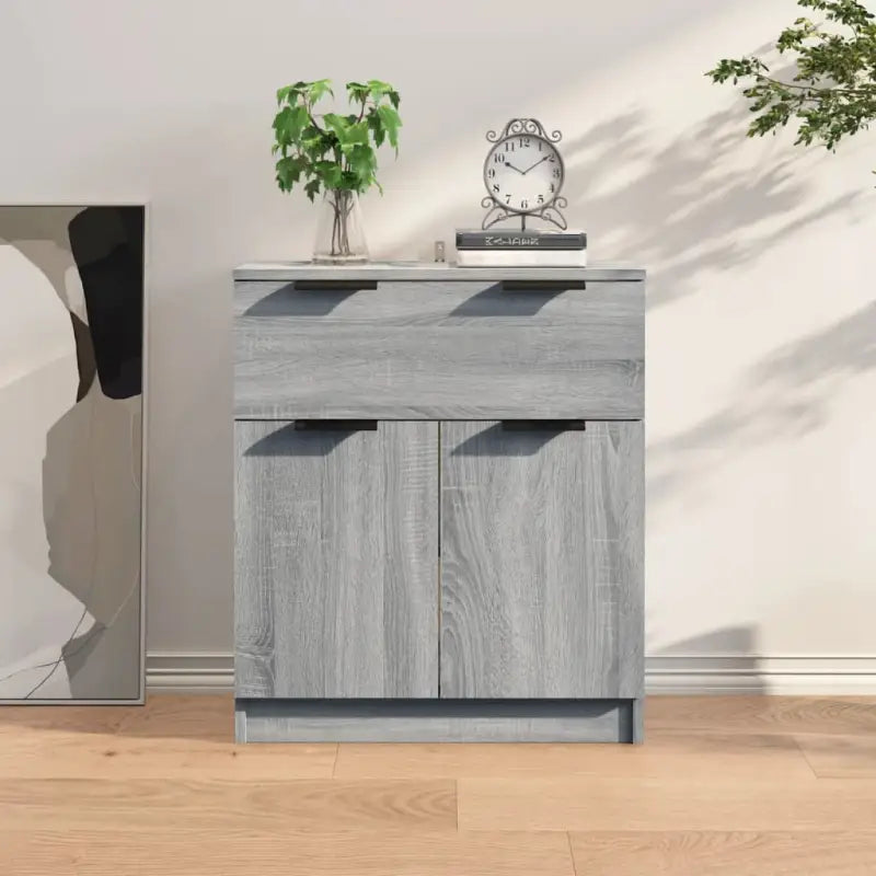 Houten dressoir van bewerkt hout met stevig blad voor een moderne uitstraling - Grijs sonoma / 1 - Dressoirs &