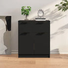 Houten dressoir van bewerkt hout met stevig blad voor een moderne uitstraling - Zwart / 1 - Dressoirs & buffetkasten