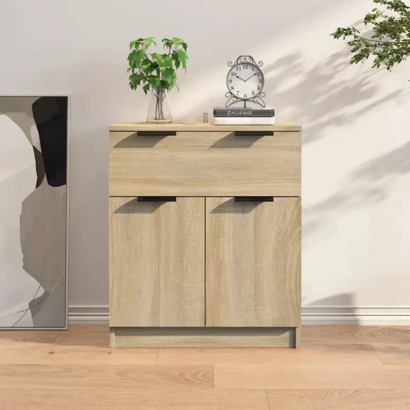 Houten dressoir van bewerkt hout met stevig blad voor een moderne uitstraling - Sonoma eiken / 1 - Dressoirs &