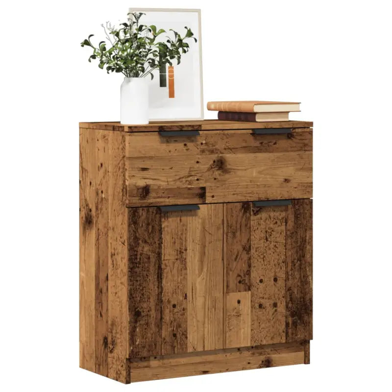 Houten dressoir van bewerkt hout met stevig blad voor een moderne uitstraling - Oud hout / 1 - Dressoirs & buffetkasten