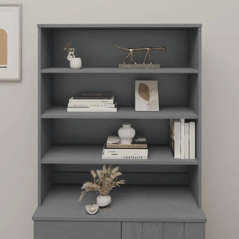 Houten Dressoir van massief grenenhout voor decoratie en opbergruimte - Donkergrijs / 1 - Dressoirs & buffetkasten