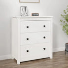 Houten Dressoir van massief grenenhout voor een opgeruimde woonkamer - Wit / 1 / Dressoir met 3 lades - Dressoirs &
