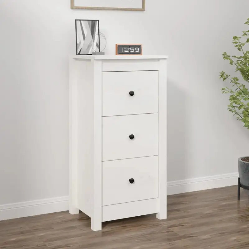 Houten Dressoir van massief grenenhout voor een opgeruimde woonkamer - Wit / 1 / Kast met 3 lades - Dressoirs &