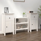 Houten Dressoir van massief grenenhout voor een opgeruimde woonkamer - Wit / 2 / Nachtkastje - Dressoirs & buffetkasten