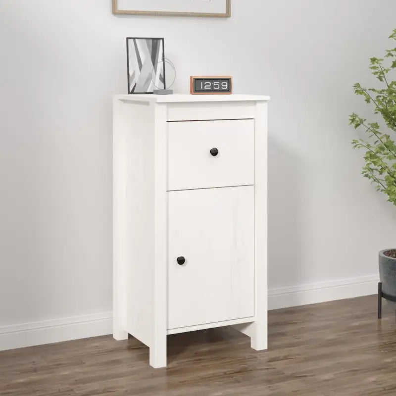 Houten Dressoir van massief grenenhout voor een opgeruimde woonkamer - Wit / 1 / Nachtkastje - Dressoirs & buffetkasten