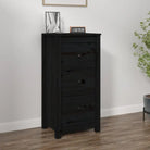 Houten Dressoir van massief grenenhout voor een opgeruimde woonkamer - Zwart / 1 / Kast met 3 lades - Dressoirs &