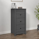 Houten Dressoir van massief grenenhout voor een opgeruimde woonkamer - Grijs / 1 / Kast met 3 lades - Dressoirs &