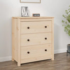 Houten Dressoir van massief grenenhout voor een opgeruimde woonkamer - Naturel / 1 / Dressoir met 3 lades - Dressoirs &