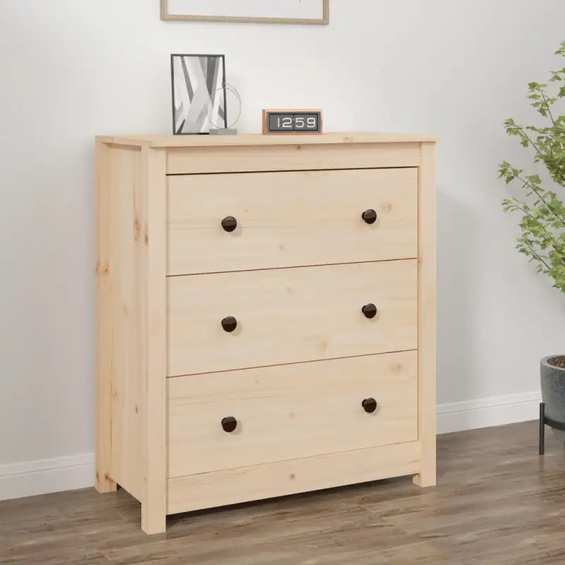 Houten Dressoir van massief grenenhout voor een opgeruimde woonkamer - Naturel / 1 / Dressoir met 3 lades - Dressoirs &