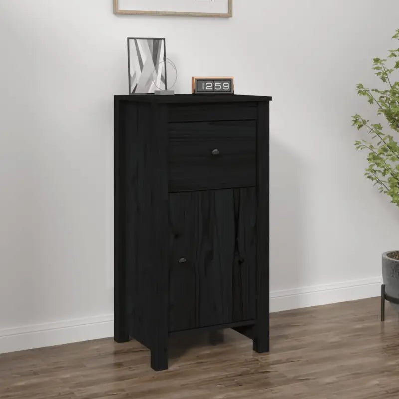 Houten Dressoir van massief grenenhout voor een opgeruimde woonkamer - Zwart / 1 / Nachtkastje - Dressoirs &