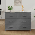 Houten Dressoir van Massief Grenenhout voor een Stevige Interieur Aanvulling - Donkergrijs / 1 - Dressoirs &