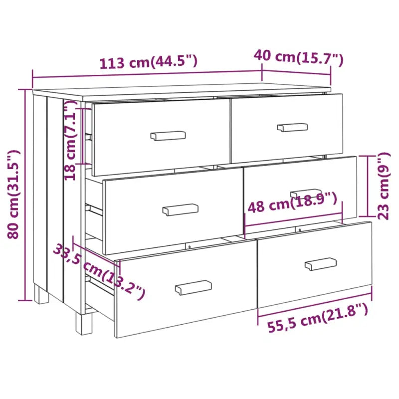 Houten Dressoir van Massief Grenenhout voor een Stevige Interieur Aanvulling - Dressoirs & buffetkasten