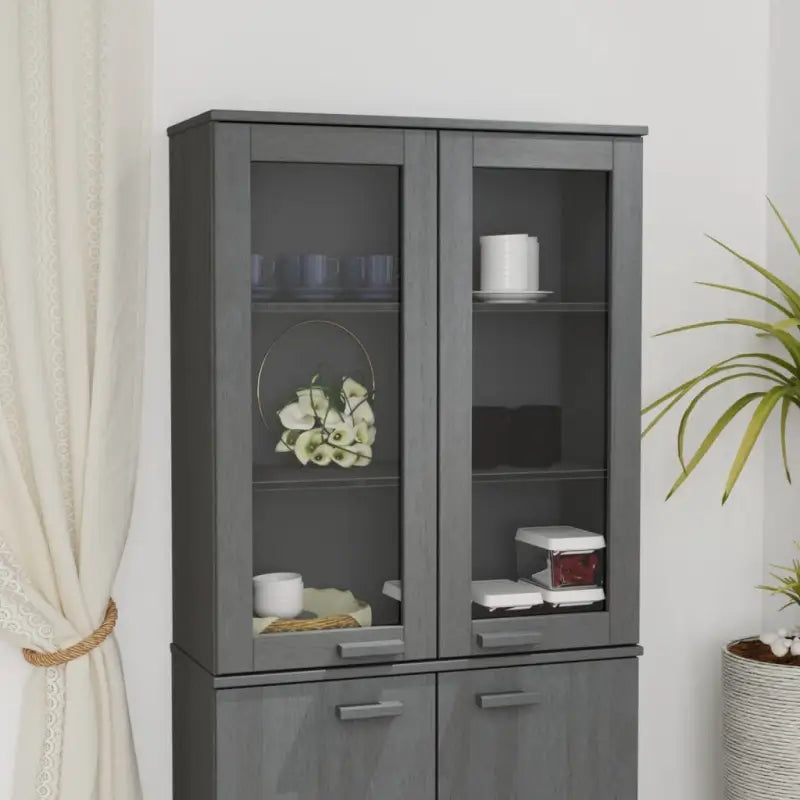 Houten Dressoir van massief Grenenhout voor Praktische Interieurverfraaiing - Donkergrijs / 1 - Dressoirs & buffetkasten