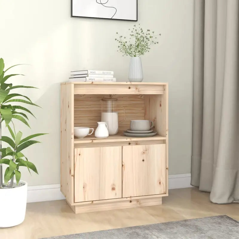 Houten dressoir van massief grenenhout voor praktische opbergruimte - Naturel / 1 - Dressoirs & buffetkasten