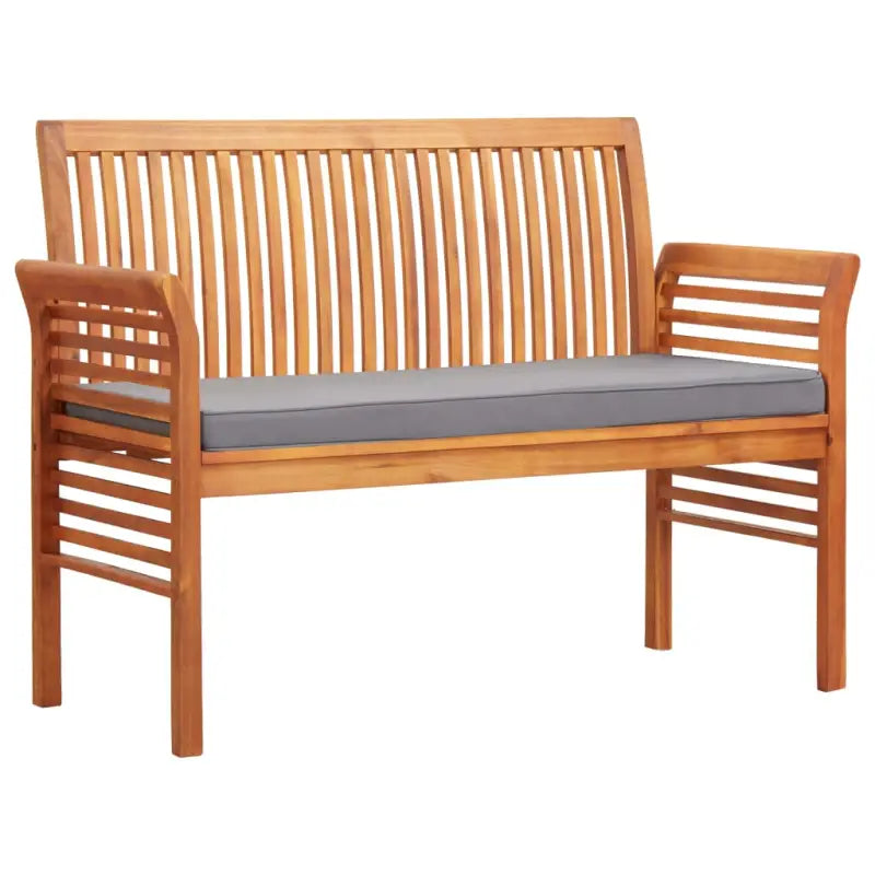 Houten driezitsbank van massief acaciahout voor tuin en terras - Donkergrijs / 120 cm / 1 - Tuinbanken