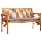 Houten driezitsbank van massief acaciahout voor tuin en terras - Donkergrijs / 150 cm / 1 - Tuinbanken