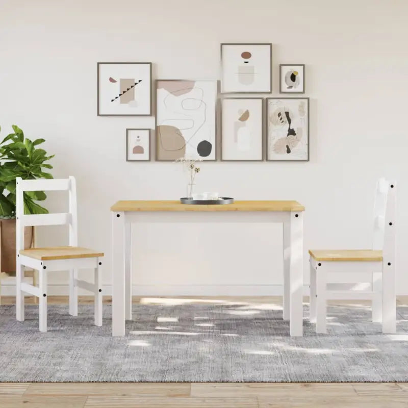 Houten eetkamerstoelen van massief grenenhout eenvoudig schoon en tijdloos - Eetkamerstoelen