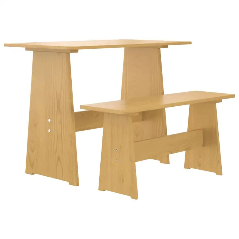 Houten eettafel met bankje van massief grenenhout voor eetkamer of keuken - Honingbruin / 1 - Eettafels