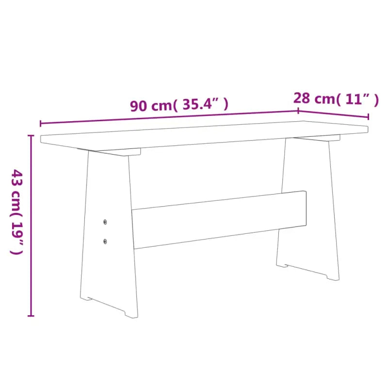 Houten eettafel met bankje van massief grenenhout voor eetkamer of keuken - Eettafels