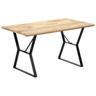 Houten eettafel met industriële stijl van massief mangohout - Eettafels