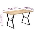 Houten eettafel met industriële stijl van massief mangohout - Eettafels