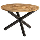 Houten eettafel met massief mangohout en 3-potige basis - 110 x 75 cm / 1 / Massief ruw mangohout - Eettafels