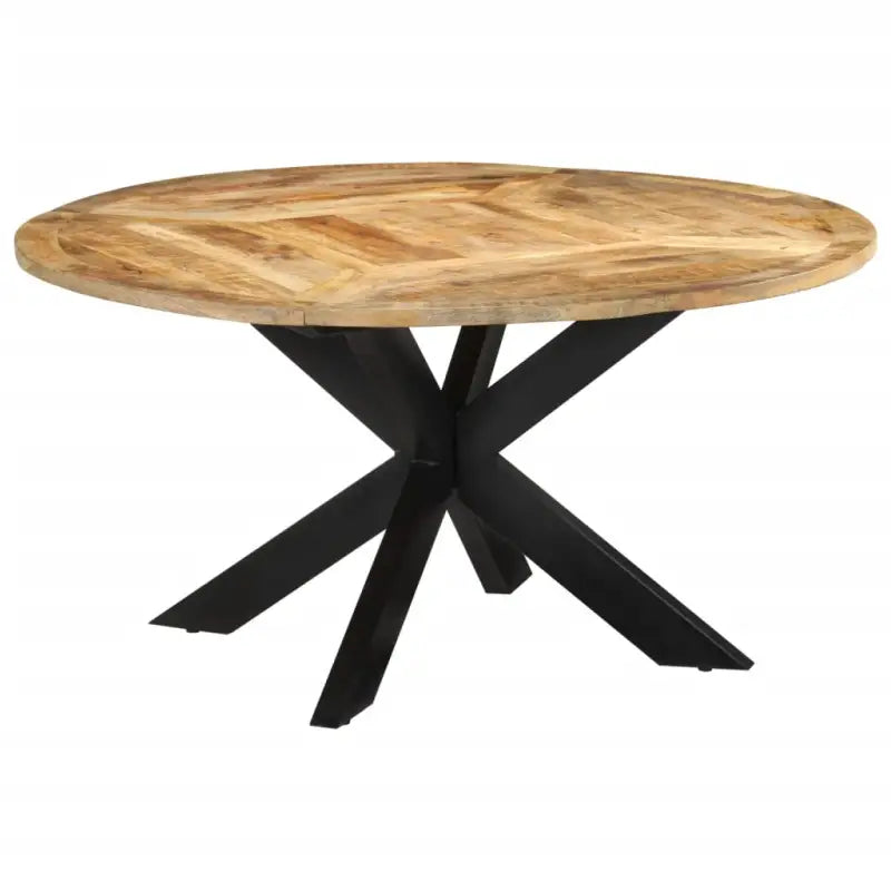 Houten eettafel met massief mangohout en 3-potige basis - 150 x 76 cm / 1 / Massief ruw mangohout - Eettafels