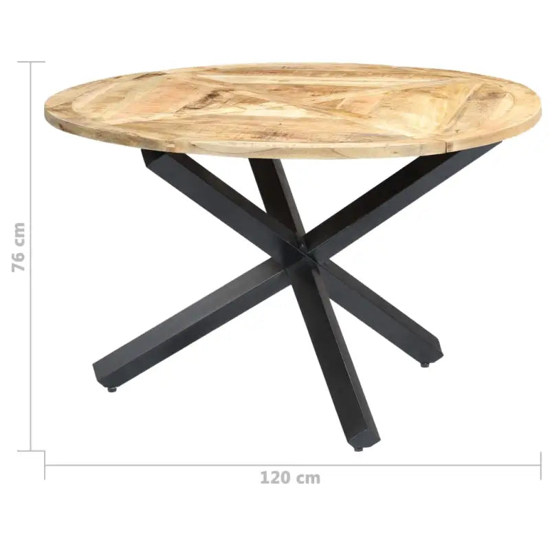 Houten eettafel met massief mangohout en 3-potige basis - Eettafels