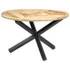 Houten eettafel met massief mangohout en 3-potige basis - Eettafels