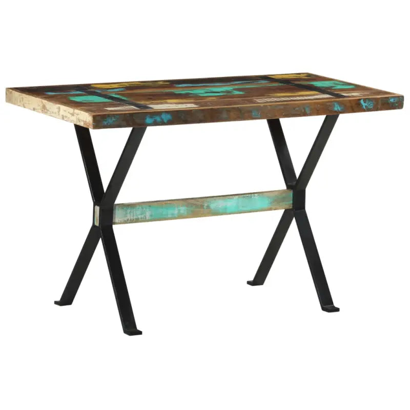 Houten eettafel van massief gerecycled hout in industriële stijl - 120 x 60 x 76 cm / 1 / massief gerecycled hout