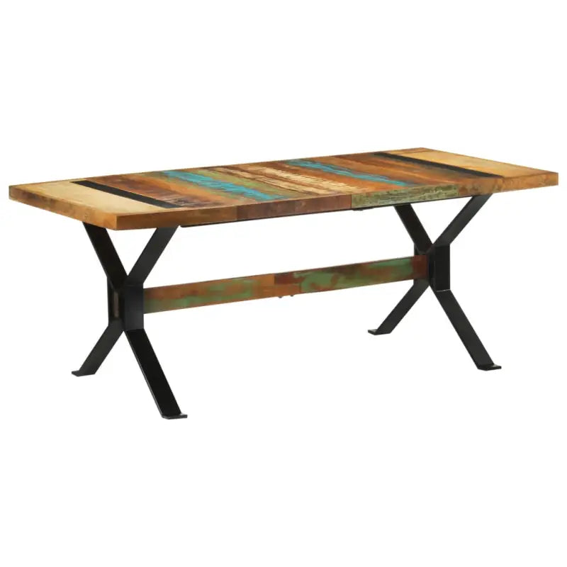 Houten eettafel van massief gerecycled hout in industriële stijl - 180 x 90 x 73 cm / 1 / massief gerecycled hout