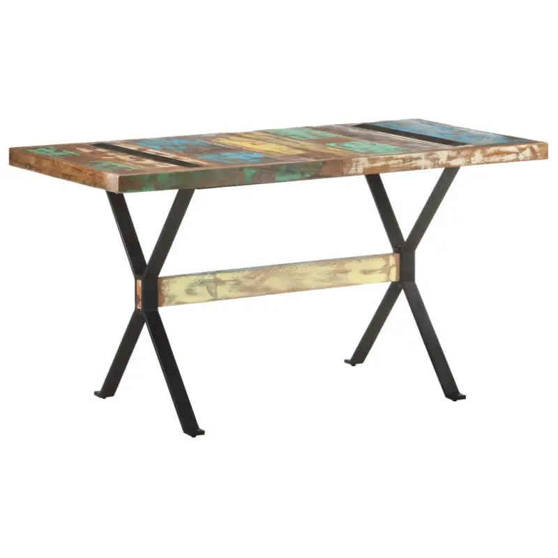 Houten eettafel van massief gerecycled hout in industriële stijl - Eettafels