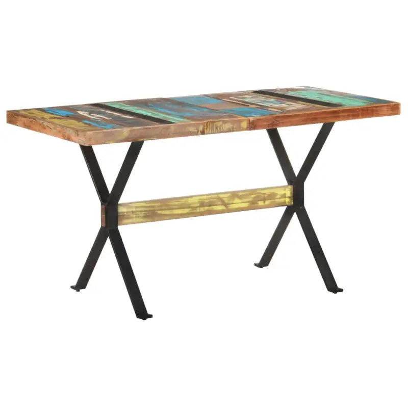 Houten eettafel van massief gerecycled hout in industriële stijl - Eettafels