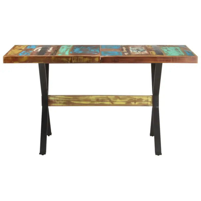Houten eettafel van massief gerecycled hout in industriële stijl - Eettafels