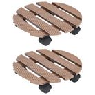 Houten en kunststof plantentrolleys voor binnen en buiten - Bruin / 2 / Rond - Plantenstandaarden