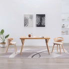 Houten frame eetkamerstoel met levering bevat voor een moderne uitstraling - Crème en lichtbruin / 2 - Eetkamerstoelen