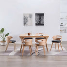 Houten frame eetkamerstoel met levering bevat voor een moderne uitstraling - Zwart en lichtbruin / 6 - Eetkamerstoelen