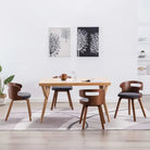 Houten frame eetkamerstoel met levering bevat voor een moderne uitstraling - Grijs en donkerbruin / 4 - Eetkamerstoelen