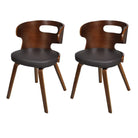 Houten frame eetkamerstoel met levering bevat voor een moderne uitstraling - Zwart en donkerbruin / 2 - Eetkamerstoelen