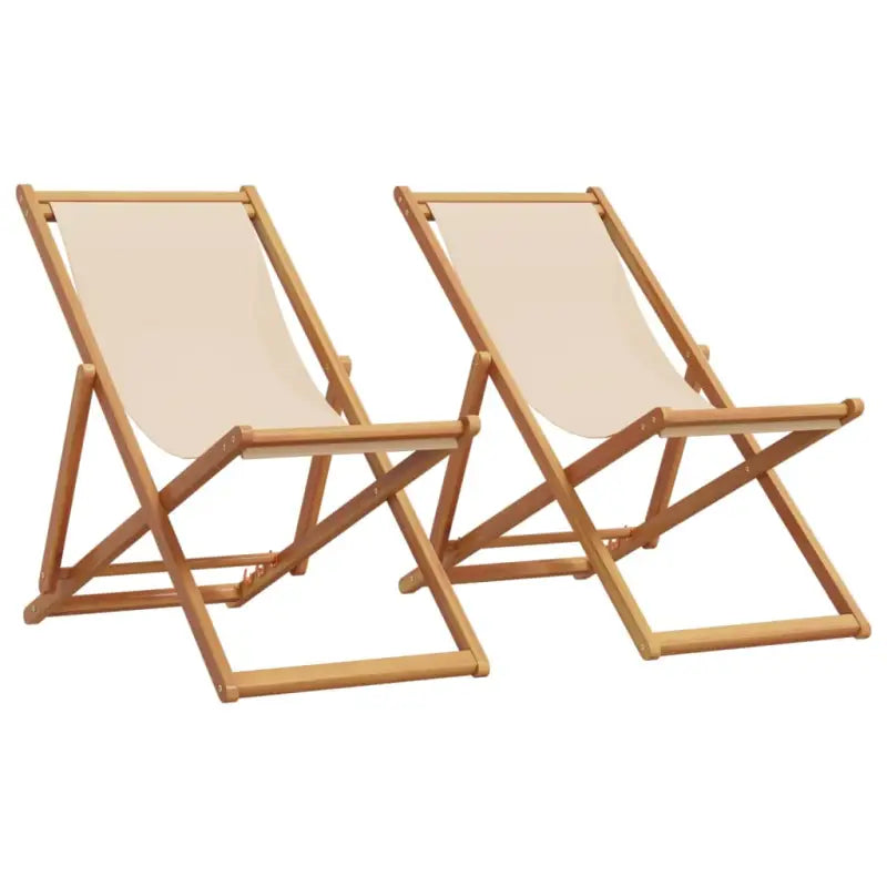 Houten frame tuinstoel voor tuin strand en camping - Beige / 2 / Zonder armleuning - Tuinstoelen