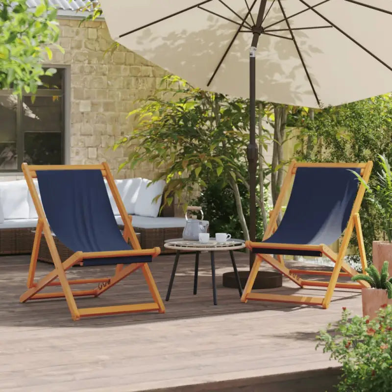Houten frame tuinstoel voor tuin strand en camping - Blauw / 2 / Zonder armleuning - Tuinstoelen