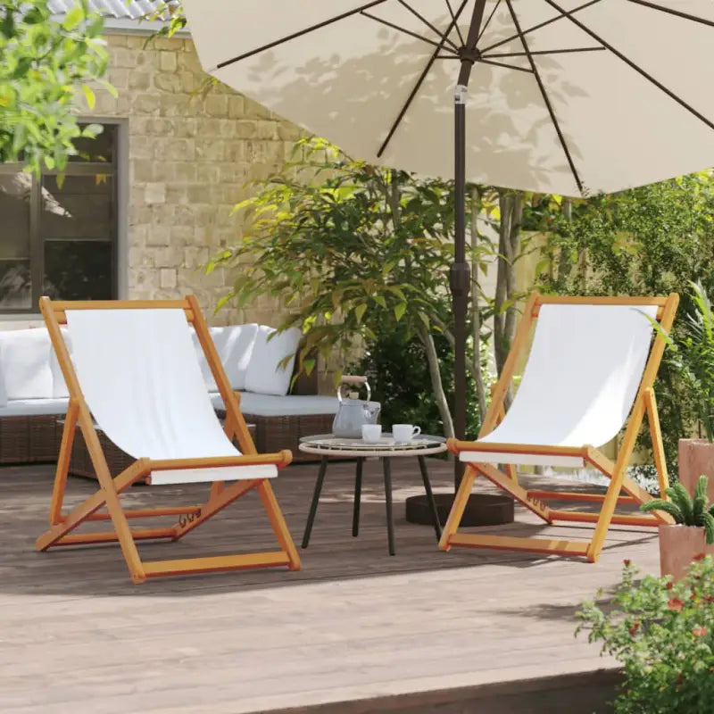 Houten frame tuinstoel voor tuin strand en camping - Crème / 2 / Zonder armleuning - Tuinstoelen