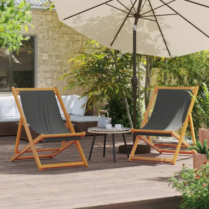Houten frame tuinstoel voor tuin strand en camping - Grijs / 2 / Zonder armleuning - Tuinstoelen