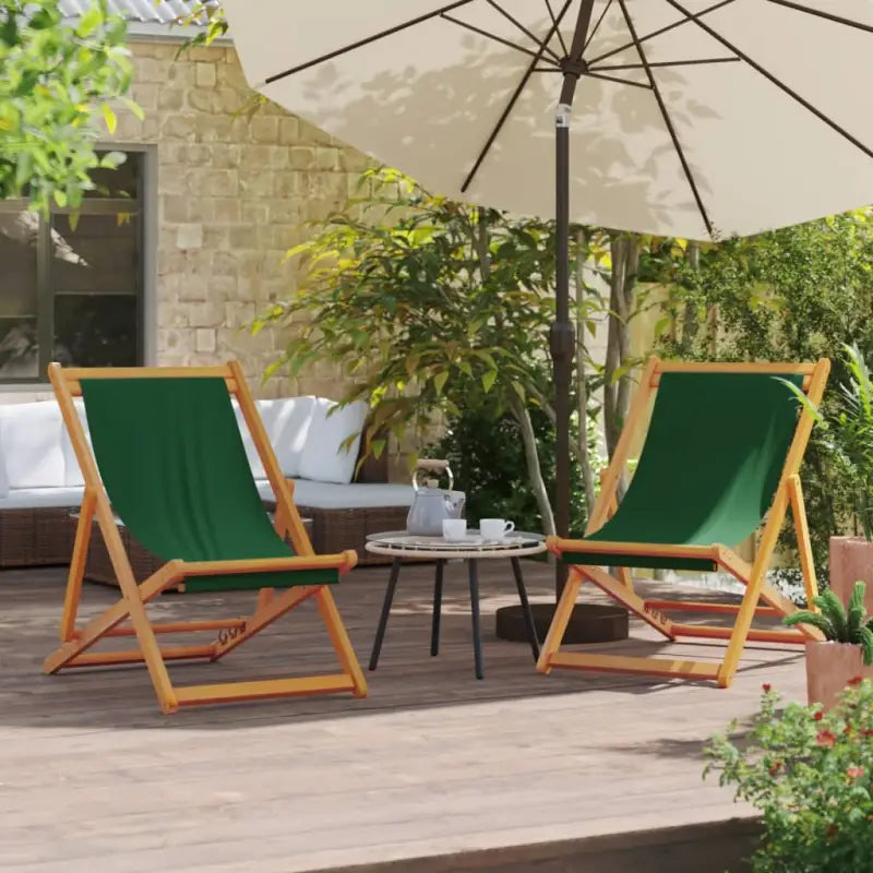 Houten frame tuinstoel voor tuin strand en camping - Groen / 2 / Zonder armleuning - Tuinstoelen
