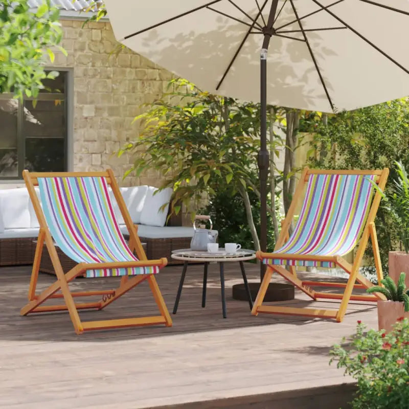 Houten frame tuinstoel voor tuin strand en camping - Multikleur / 2 / Zonder armleuning - Tuinstoelen