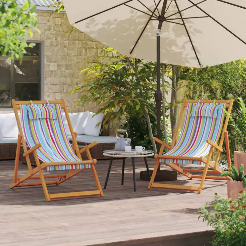 Houten frame tuinstoel voor tuin strand en camping - Multikleur / 2 / Met armleuning - Tuinstoelen