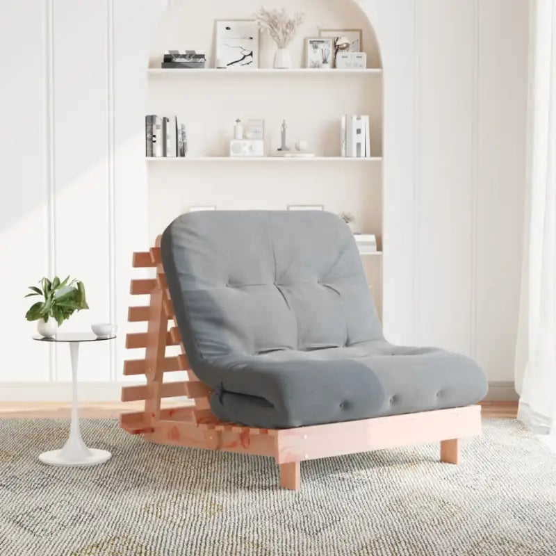 Houten futon slaapbank met verstelbare rugleuning voor comfort en veelzijdigheid - Natuurlijk douglashout / 80 x 206 x