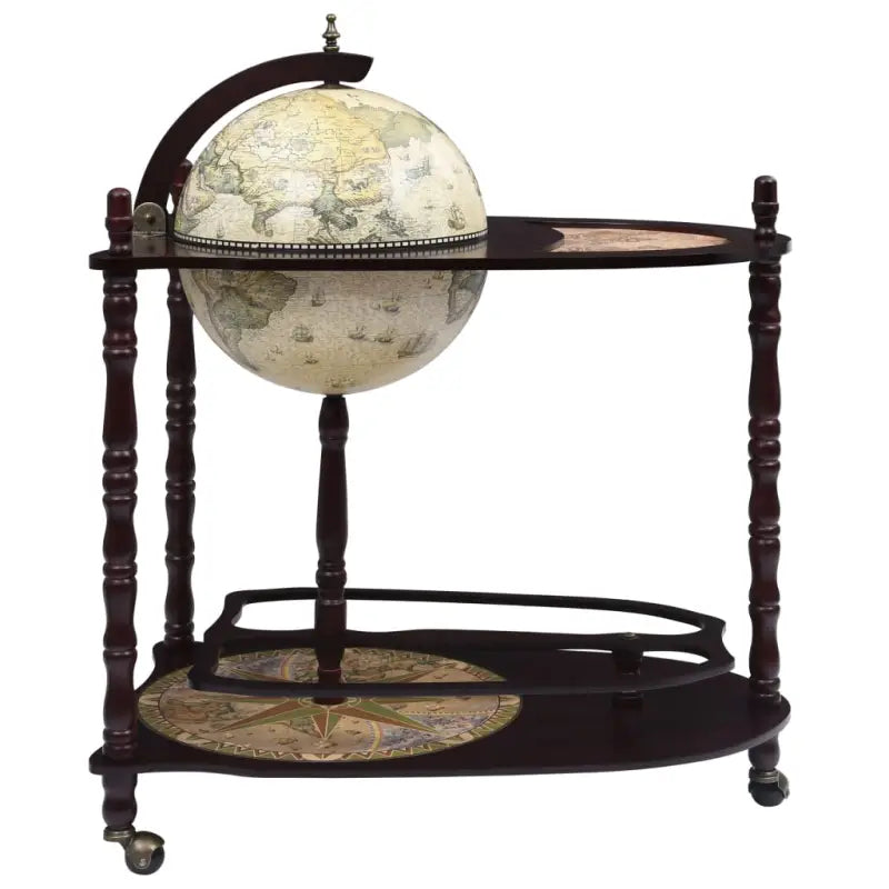 Houten globebar wijnkast met draaibare bar en opbergruimte - Wijnkasten & drankkasten